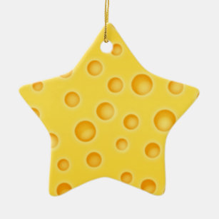Swiss Cheese Cheezy Texture Pattern Ceramic Ornament