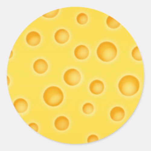 Swiss Cheese Cheezy Texture Pattern Classic Round Sticker