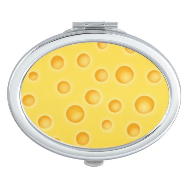 Swiss Cheese Cheezy Texture Pattern Compact Mirror (Front)