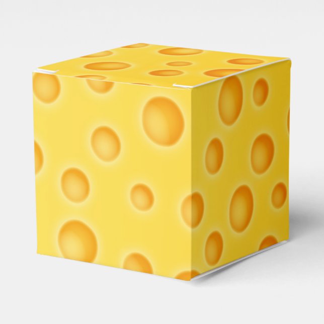 Swiss Cheese Cheezy Texture Pattern Favor Boxes (Front Side)