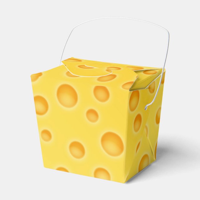 Swiss Cheese Cheezy Texture Pattern Favor Boxes (Front Side)