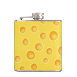 Swiss Cheese Cheezy Texture Pattern Flask at Zazzle