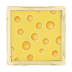 Swiss Cheese Cheezy Texture Pattern Gold Finish Lapel Pin