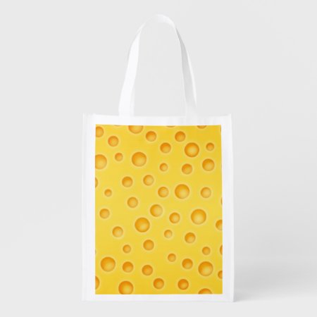 Swiss Cheese Cheezy Texture Pattern Grocery Bag