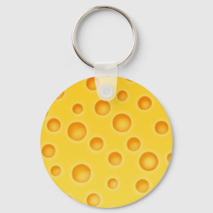Swiss Cheese Cheezy Texture Pattern Keychain