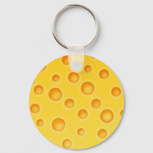 Swiss Cheese Cheezy Texture Pattern Keychain