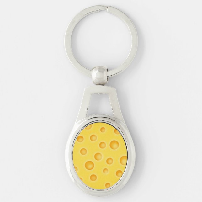 Swiss Cheese Cheezy Texture Pattern Keychain (Front)
