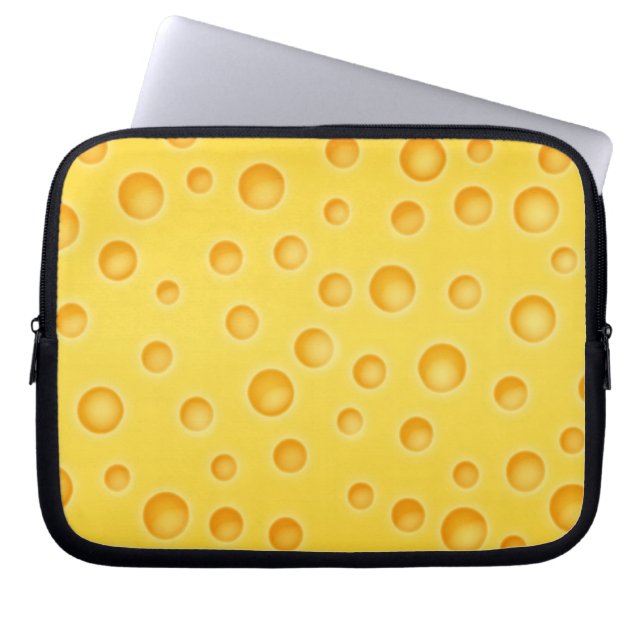 Swiss Cheese Cheezy Texture Pattern Laptop Sleeve (Front)