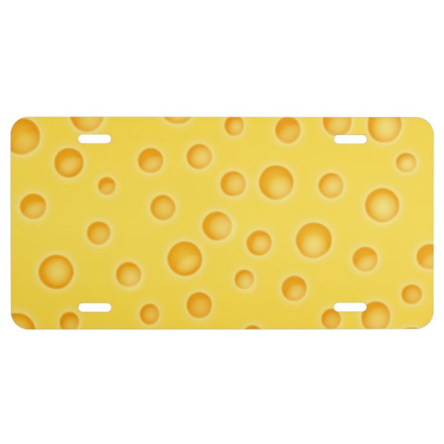 Swiss Cheese Cheezy Texture Pattern License Plate (Front)