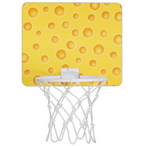 Swiss Cheese Cheezy Texture Pattern Mini Basketball Hoop