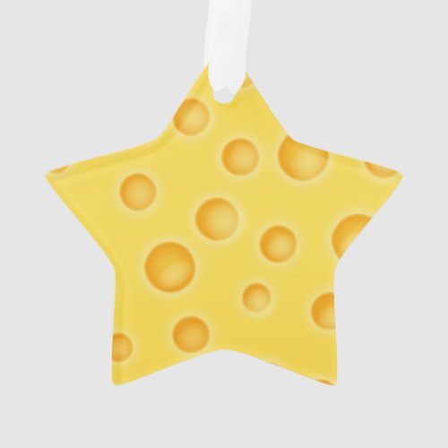 Swiss Cheese Cheezy Texture Pattern Ornament