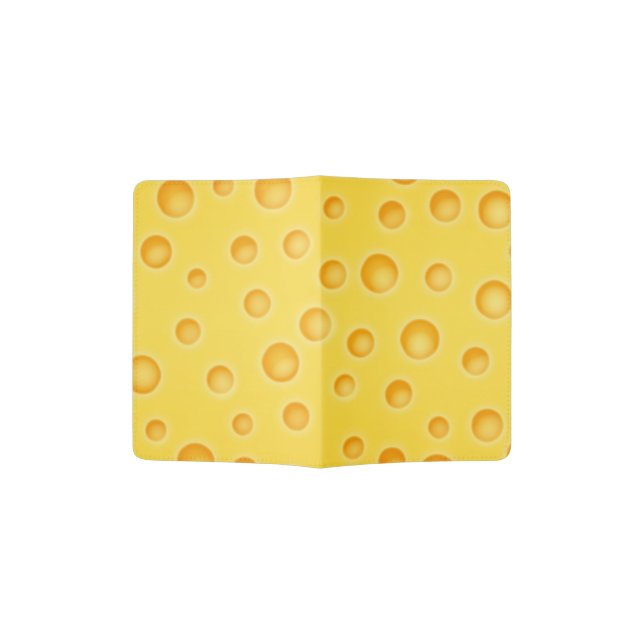 Swiss Cheese Cheezy Texture Pattern Passport Holder (Opened)