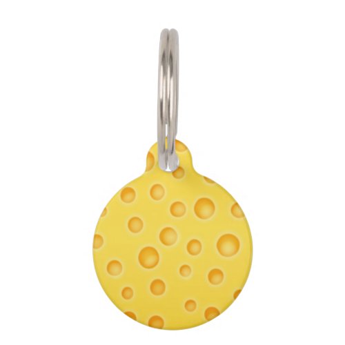 Swiss Cheese Cheezy Texture Pattern Pet ID Tag