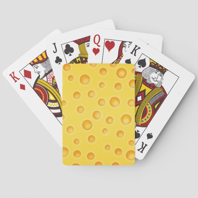 Swiss Cheese Cheezy Texture Pattern Poker Cards (Back)