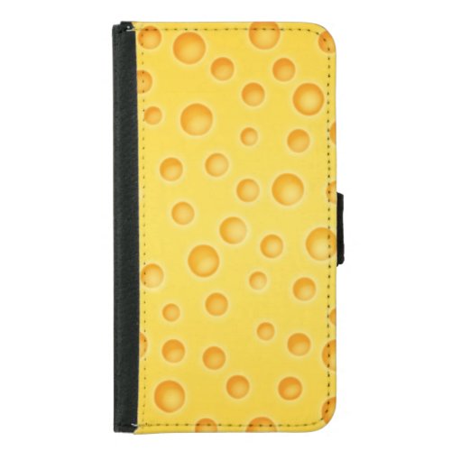 Swiss Cheese Cheezy Texture Pattern Samsung Galaxy S5 Wallet Case