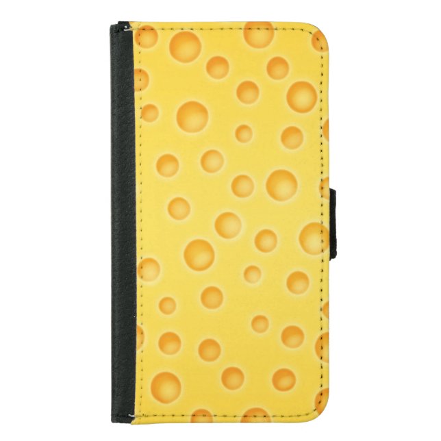 Swiss Cheese Cheezy Texture Pattern Samsung Galaxy Wallet Case (Front)