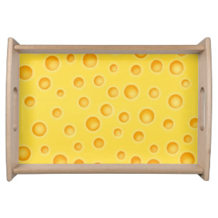 Swiss Cheese Cheezy Texture Pattern Serving Tray