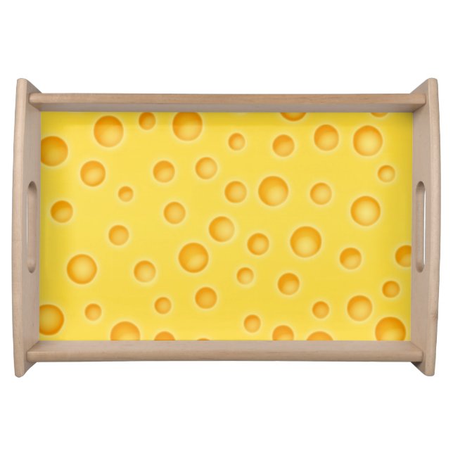 Swiss Cheese Cheezy Texture Pattern Serving Tray (Front)