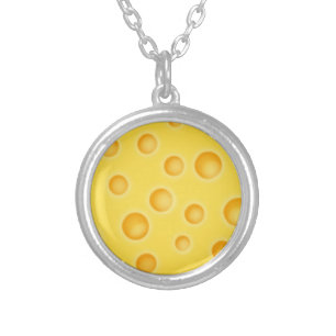 Swiss Cheese Cheezy Texture Pattern Silver Plated Necklace