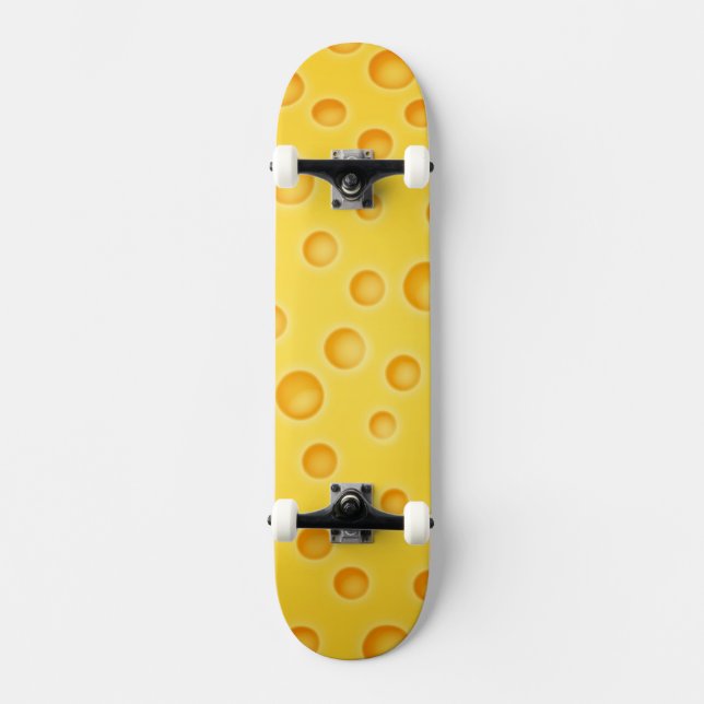 Swiss Cheese Cheezy Texture Pattern Skateboard Deck (Front)