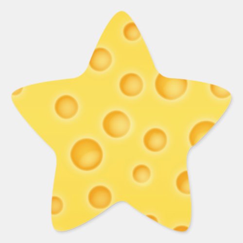 Swiss Cheese Cheezy Texture Pattern Star Sticker