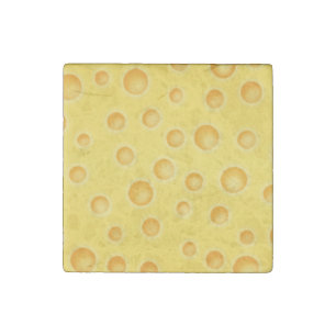 Swiss Cheese Cheezy Texture Pattern Stone Magnet