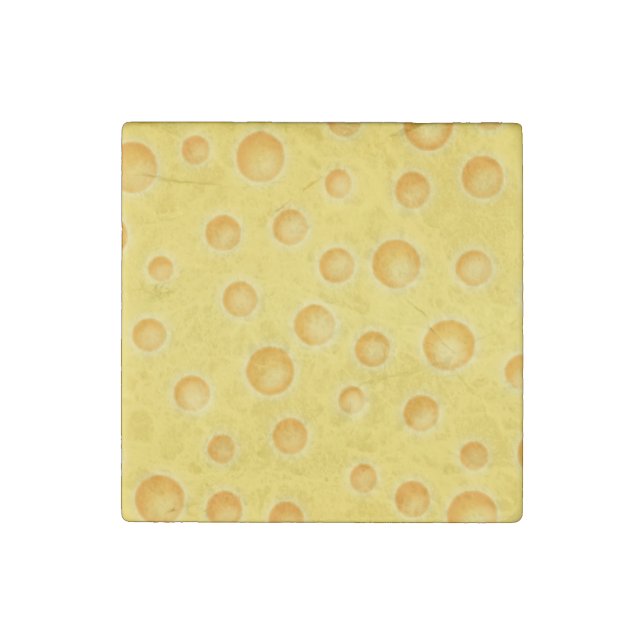 Swiss Cheese Cheezy Texture Pattern Stone Magnet (Front)