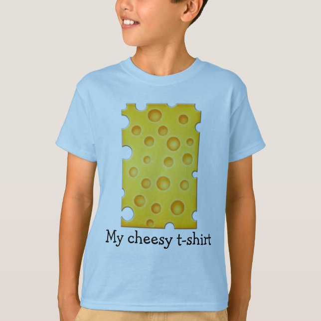 Swiss Cheese Cheezy Texture Pattern T-Shirt (Front)