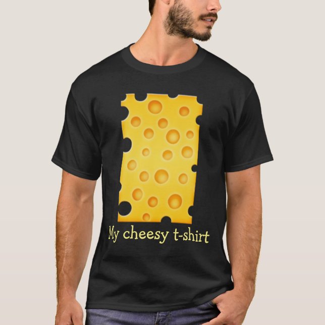 Swiss Cheese Cheezy Texture Pattern T-Shirt (Front)