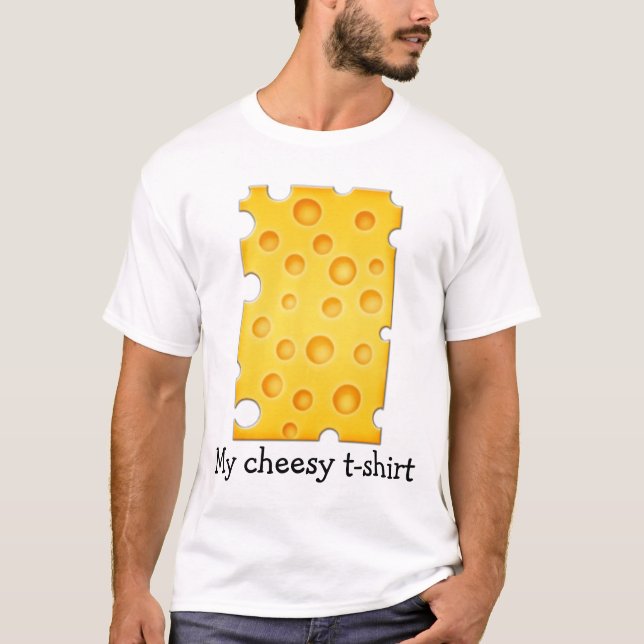 Swiss Cheese Cheezy Texture Pattern T-Shirt (Front)