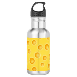 Swiss Cheese Cheezy Texture Pattern Water Bottle