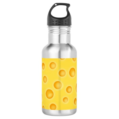 Swiss Cheese Cheezy Texture Pattern Water Bottle