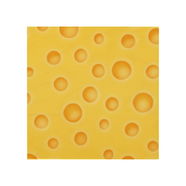 Swiss Cheese Cheezy Texture Pattern Wood Wall Art (Front)