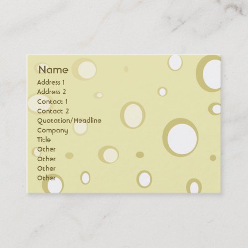 Swiss Cheese - Chubby Business Card Templates