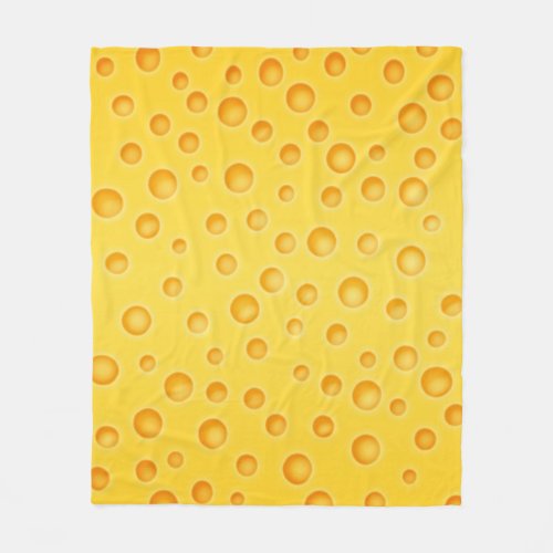 Swiss Cheese Design Yellow Print Circles Fleece Blanket