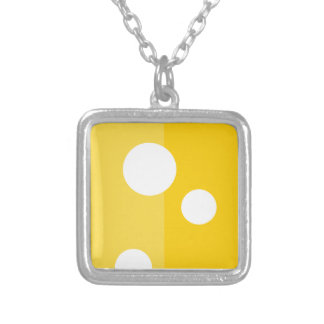 Swiss Cheese Funny Silver Square Necklace