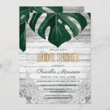 Swiss Cheese Leaf Wood Lace Gold Bridal Shower