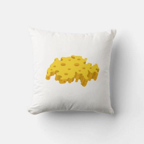 Swiss Cheese Map Throw Pillow