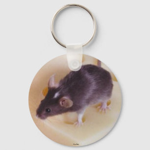 Swiss Cheese Mouse Keychain
