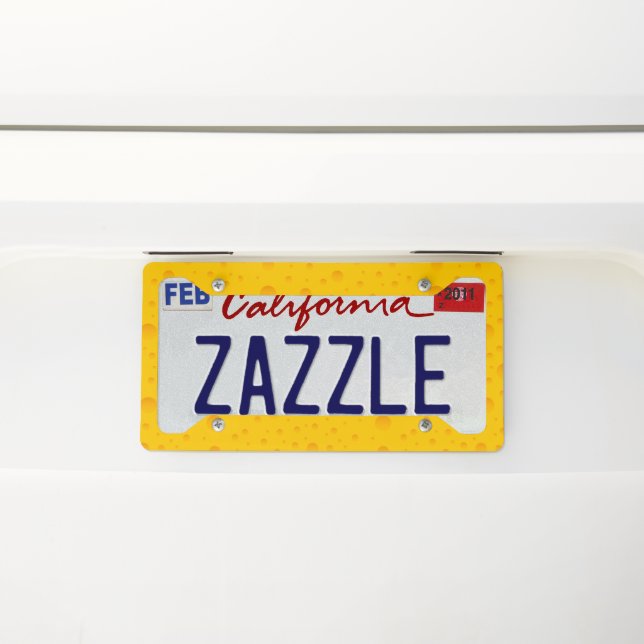 Swiss Cheese Pattern License Plate Frame (On Car)