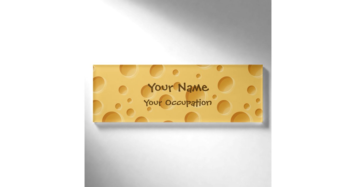Swiss Cheese Pattern Name Tag | Zazzle