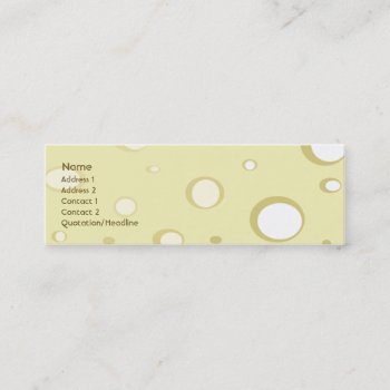 Swiss Cheese - Skinny Mini Business Card by ZazzleProfileCards at Zazzle