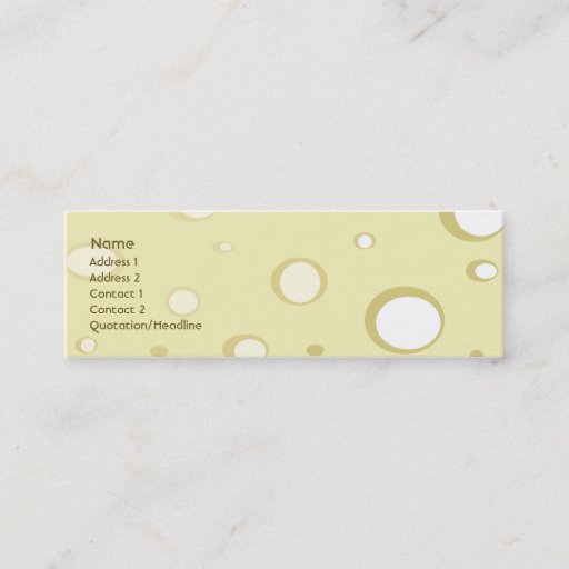 Customizable Swiss Cheese - Skinny Business Card Template