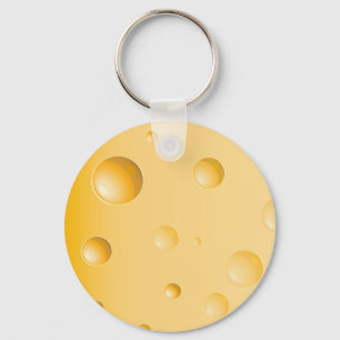 Swiss Cheese Slice Yellow Gruyere Keychain
