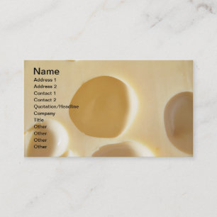 SWISS CHEESE SURFACE TEXTURE CREAM CIRCLES HOLES BUSINESS CARD