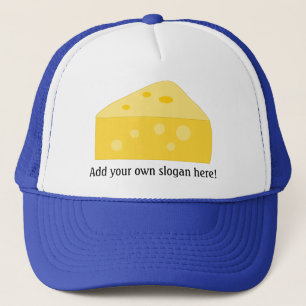 Swiss Cheese Wedge Image with Personalized Text Trucker Hat