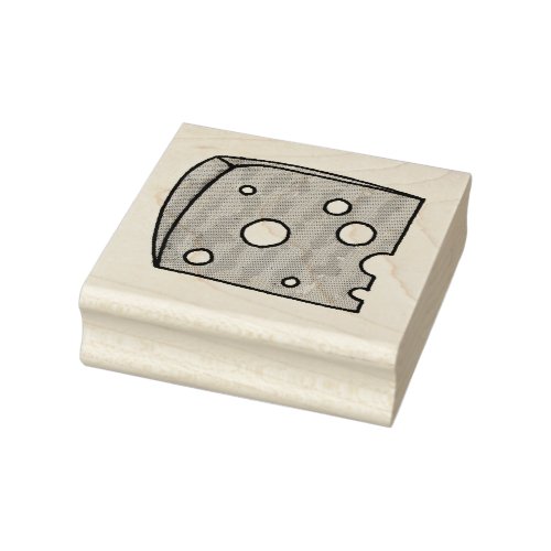 Swiss Cheese Wedge Slice Food Grocery Dairy Foodie Rubber Stamp