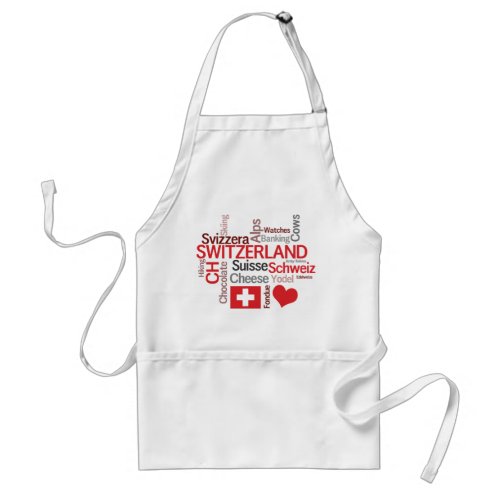 Swiss Chefs Cheese and Fondue I Love Switzerland Adult Apron