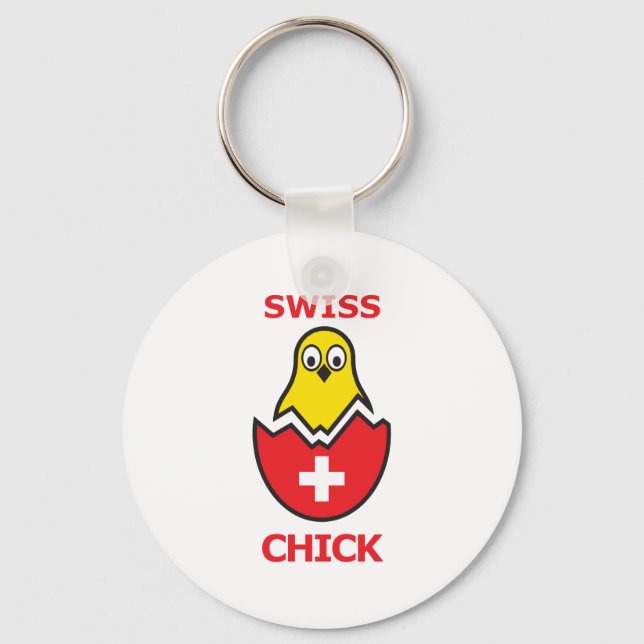Swiss Chick Keychain (Front)