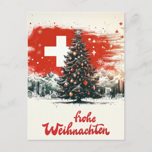 SWISS christmas Postcard